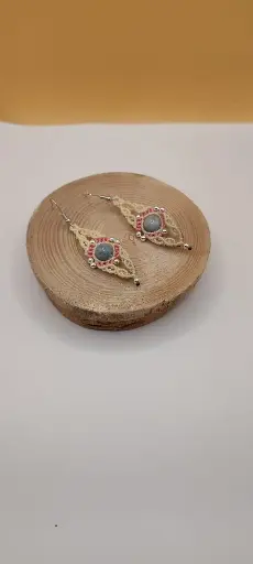 Boucles entrelacs crème et rose