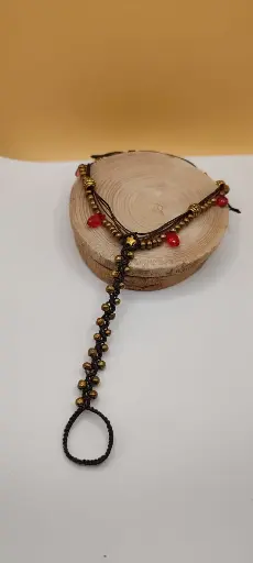 Chevillère astra brun/or/rouge